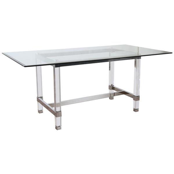 Caydence Contemporary Glass Top Dining Table 