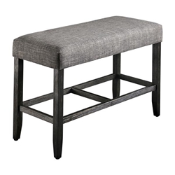 Shielle Rustic Padded Counter Height Bench in Gray 