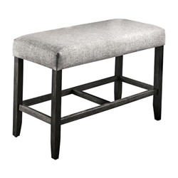 Shielle Rustic Padded Counter Height Bench in Light Gray 