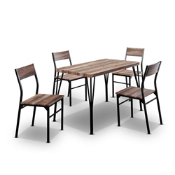 Lamount 5-Piece Dining Set in Natural and Espresso 
