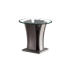Jillyn Contemporary Glass Top End Table in Gray 