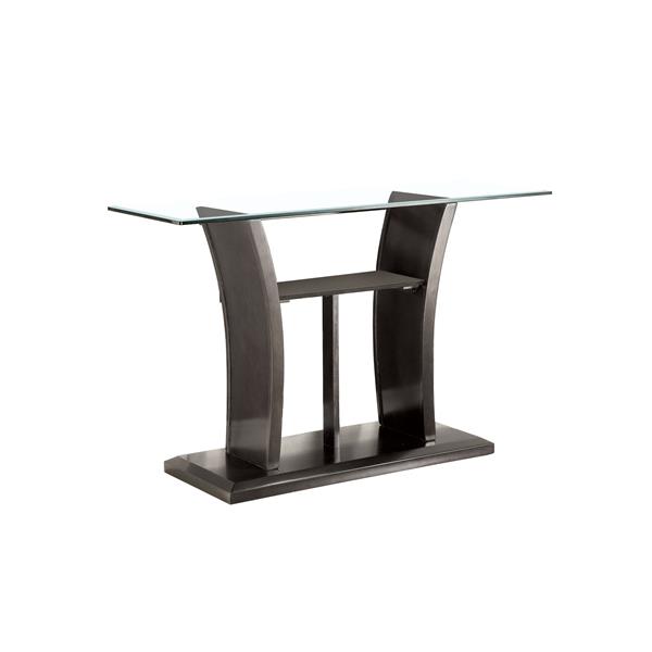 Jillyn Contemporary Glass Top Console Table in Gray 