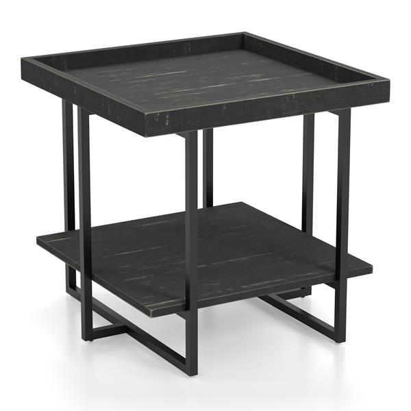 Prakers Black 1-Shelf End Table 
