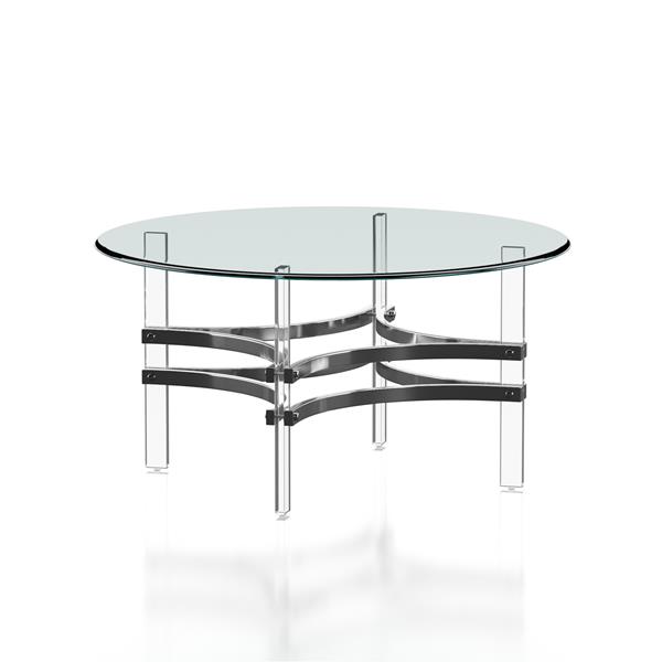 Bilmar Glass Top Coffee Table - Chrome 