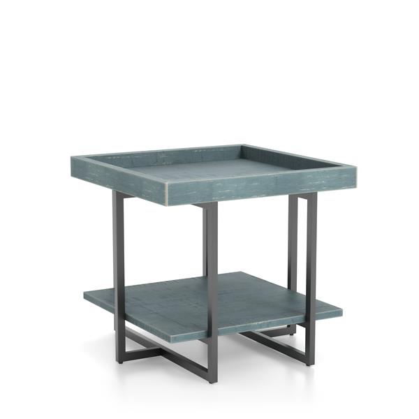 Humere Tray Top End Table in Antique Blue 