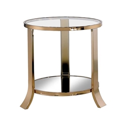 Storna Contemporary Open Shelf End Table - Champagne 