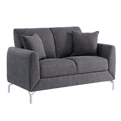 Bardi Contemporary Upholstered Loveseat in Gray 