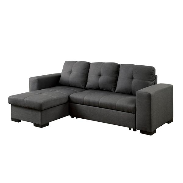 Dento Transitional Sleeper Storage Sectional in Gray 