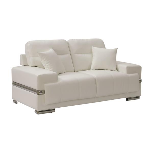 Onley Contemporary Faux Leather Tufted Loveseat 
