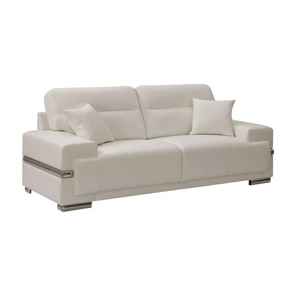 Onley Contemporary Faux Leather Tufted Sofa 