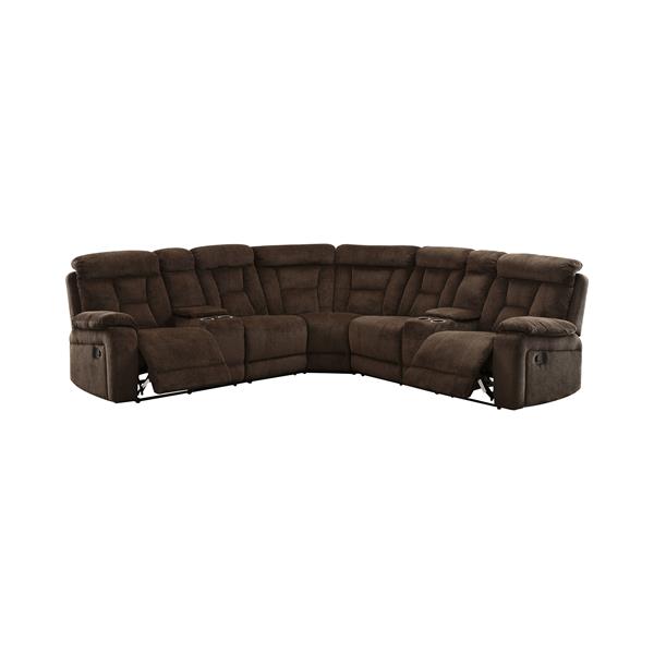 Bronson Transitional Chenille Fabric Reclining Sectional 