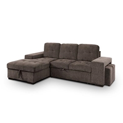 Owego Tufted Sectional in Warm Gray 