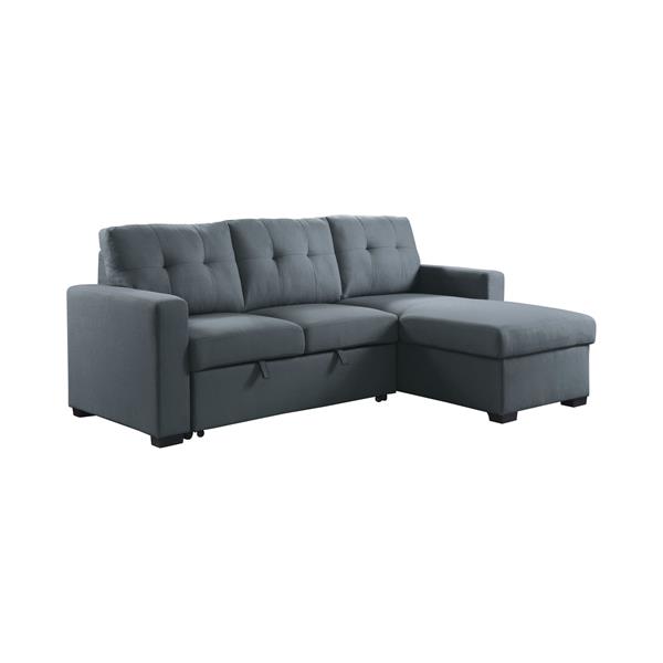 Jaco Contemporary Tufted Sectional in Dark Gray 
