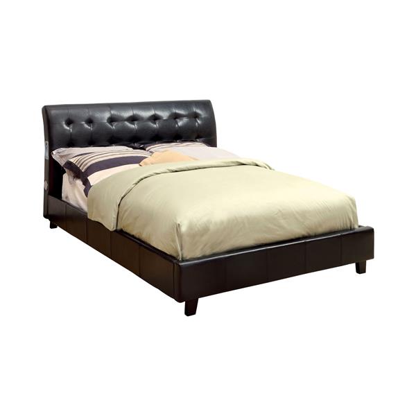 Teflo Contemporary Faux Leather Full Platform Bed 