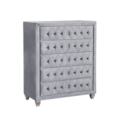 Clerita Transitional 5-Drawer Chest in Gray 