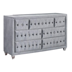 Clerita Transitional 7-Drawer Dresser in Gray 
