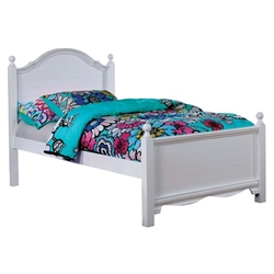 Tori Contemporary Solid Wood Twin Platform Bed in White 