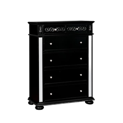 Vabelle Traditional 5-Drawer Chest in Black 