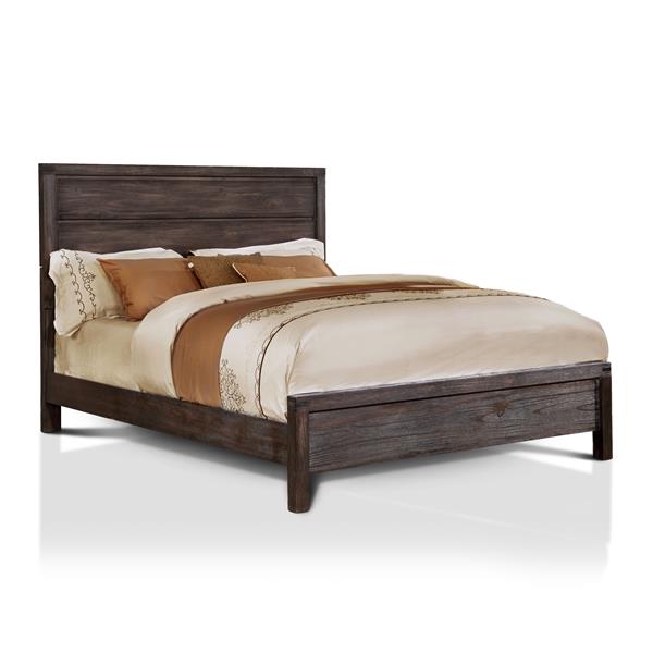 Emma Rustic Solid Wood Full Panel Bed 