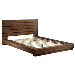 Kassan Rustic Wood Platform Queen Bed 
