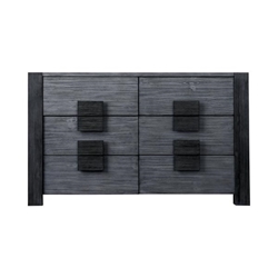 Assaro Rustic 6-Drawer Dresser in Gray 