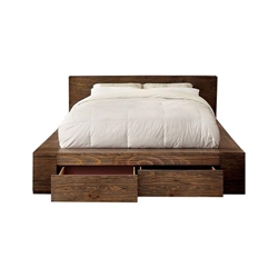 Assaro Rustic Wood Queen Platform Bed 