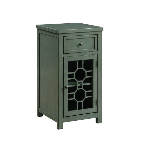 Reims Transitional Multi-Storage End Table in Antique Teal 