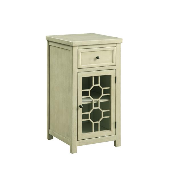 Reims Transitional Multi-Storage End Table in Antique White 