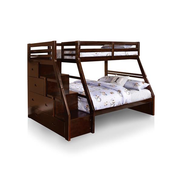 Stokela Transitional Solid Wood Twin Over Full Bunk Bed 