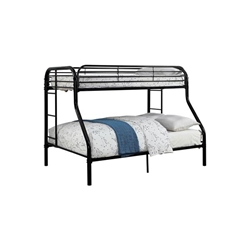 Teledona Transitional Metal Twin Over Full Bunk Bed in Black 