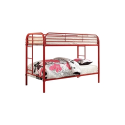 Teledona Transitional Metal Twin Over Twin Bunk Bed in Red 