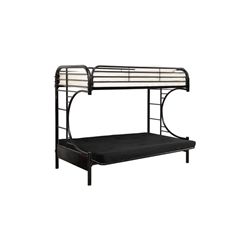 Nitzel Transitional Metal Twin Over Futon Bunk Bed in Black 