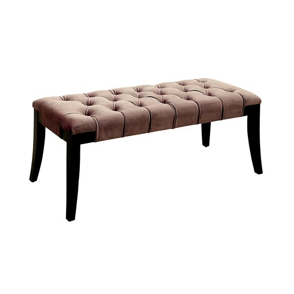Caen Contemporary Button Tufted Bench in Brown 