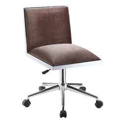 Woodbury Contemporary Wood Height-Adjustable Office Chair in Brown 