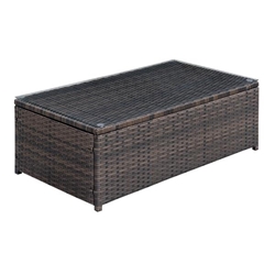 Fischer Contemporary Glass Top Patio Coffee Table 