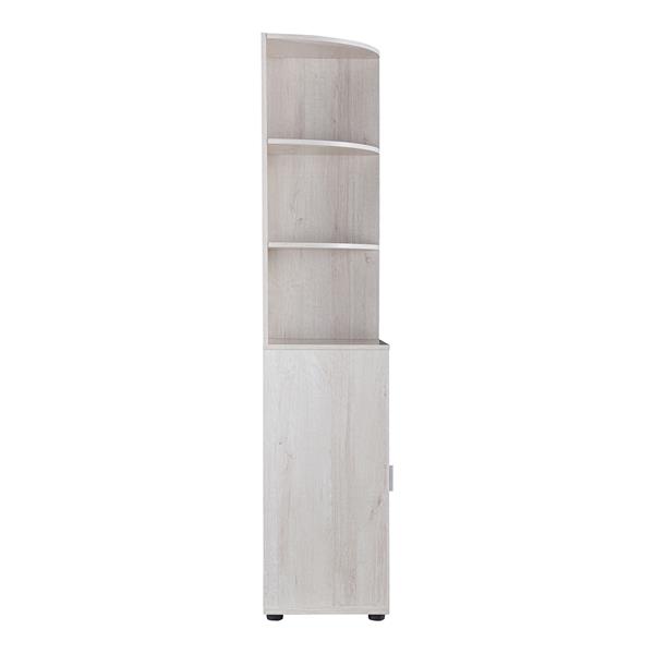 Ingol 3-Shelf Corner Bookcase in White Oak 