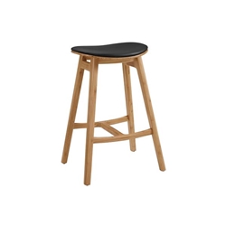 Skol Bar Height Stool With Leather Seat - Caramelized - Set of 2 