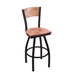 Black Wrinkle Vegas Golden Knights Swivel 25-Inch Counter Stool with Laser Engraved Back - Medium Maple - HBS10133