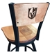 Black Wrinkle Vegas Golden Knights Swivel 25-Inch Counter Stool with Laser Engraved Back - Medium Maple - HBS10133