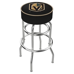 Vegas Golden Knights Cushion Seat with Double-Ring Chrome Base Swivel 30-Inch Bar Stool 
