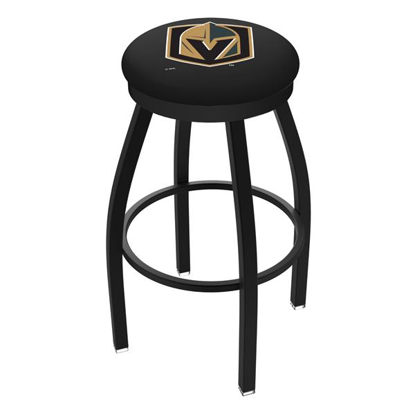 Black Wrinkle Vegas Golden Knights Swivel 30-Inch Bar Stool with Accent Ring 