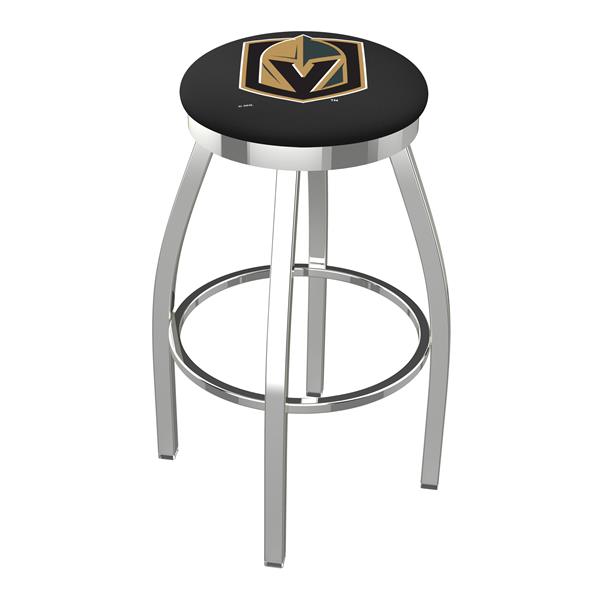 Chrome Vegas Golden Knights Swivel 36-Inch Bar Stool with Accent Ring 