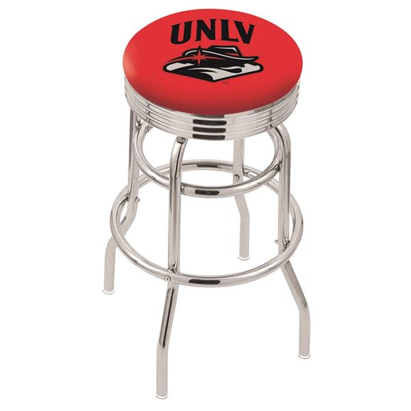 L7C3C UNLV 25-Inch Double-Ring Swivel Counter Stool with Chrome Finish 