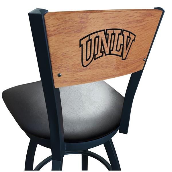 L038 UNLV 30-Inch Swivel Bar Stool with Black Wrinkle with Laser Engraved Back 