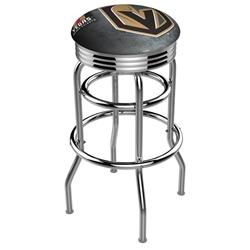 L7C3C-03 Vegas Golden Knights 30-Inch Double-Ring Swivel Bar Stool with Chrome Finish 