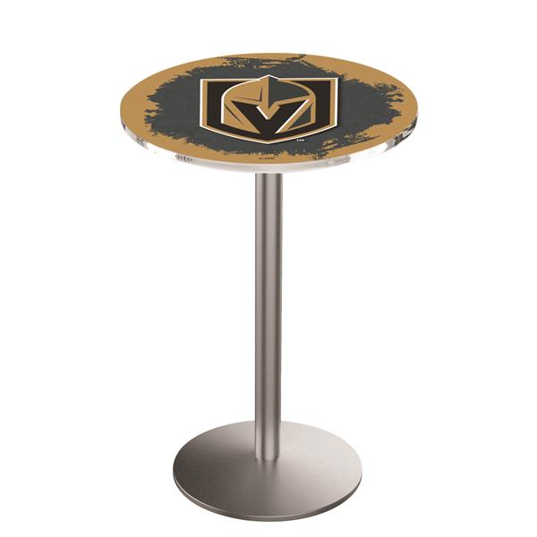 L214 Vegas Golden Knights 36" Tall - 36" Top Pub Table - Stainless  