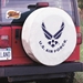 U.S. Air Force Tire Cover - Size J - 27" x 8" White Vinyl - HBS13234