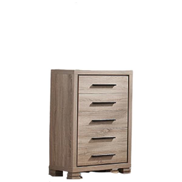 Five Drawers Chest in Dark Taupe 