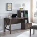 Walnut Oak Finish Office Desk with One File Cabinet - IDU2252