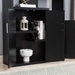 Black Finished Display Cabinet with Metal Bar Handles - IDU2269